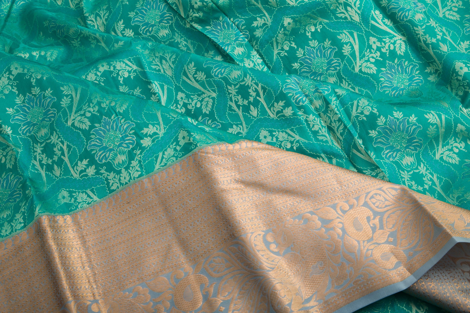 Kanchipuram Silk Jacquard Green Saree