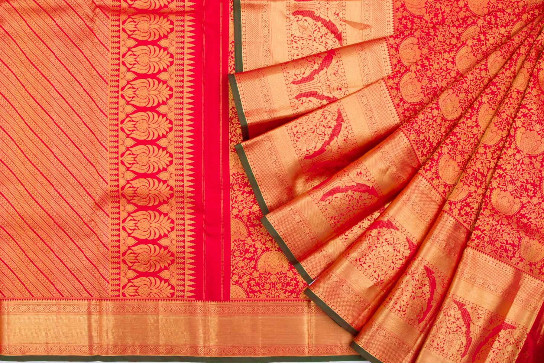 Kanchipuram Silk Jaal Red Saree