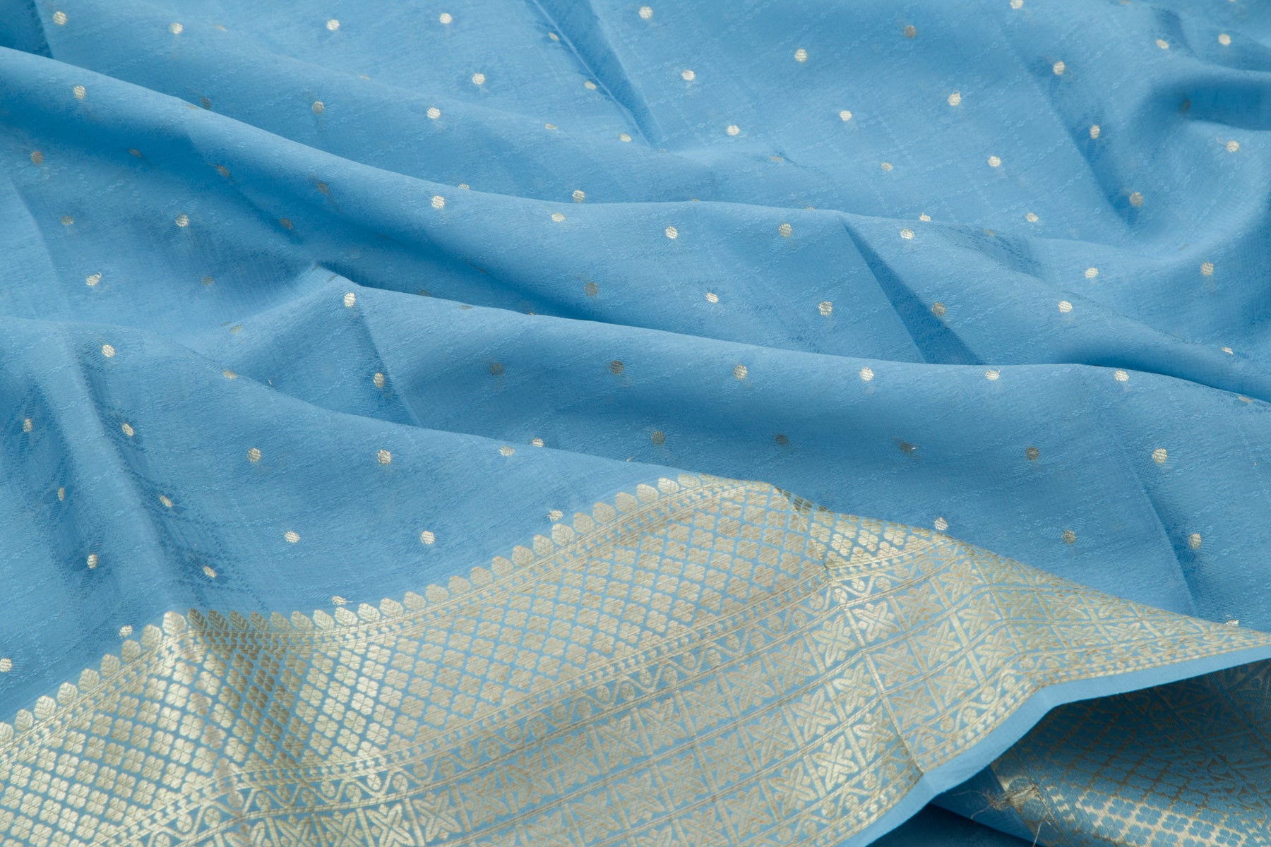 Binny Silk Butta Pastel Blue Saree