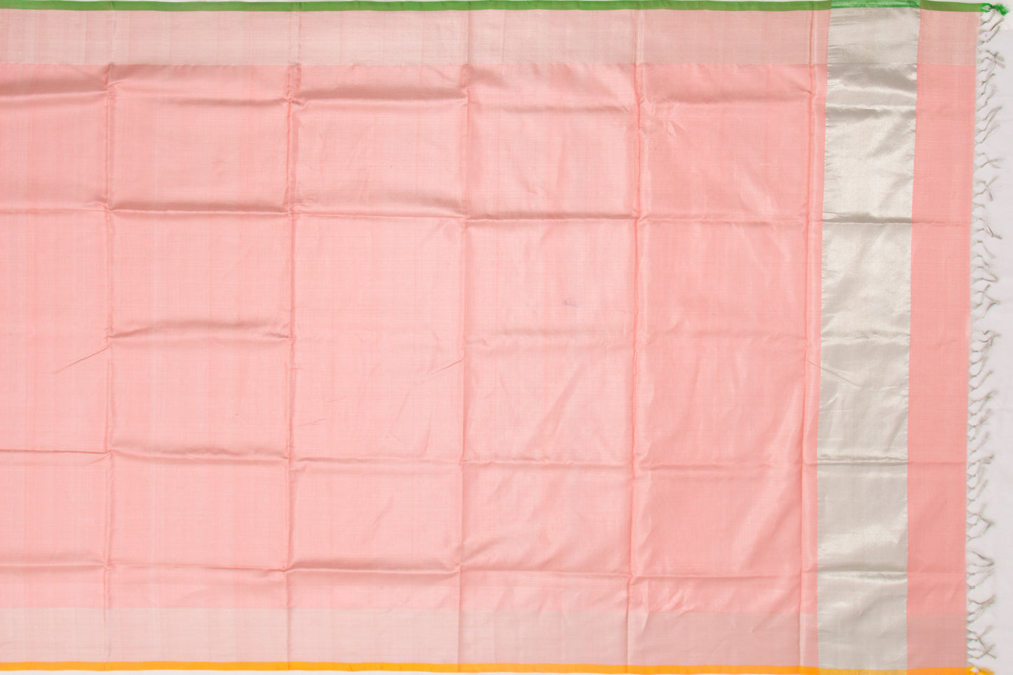 Venkatagiri Silk Tissue Plain Peach Saree