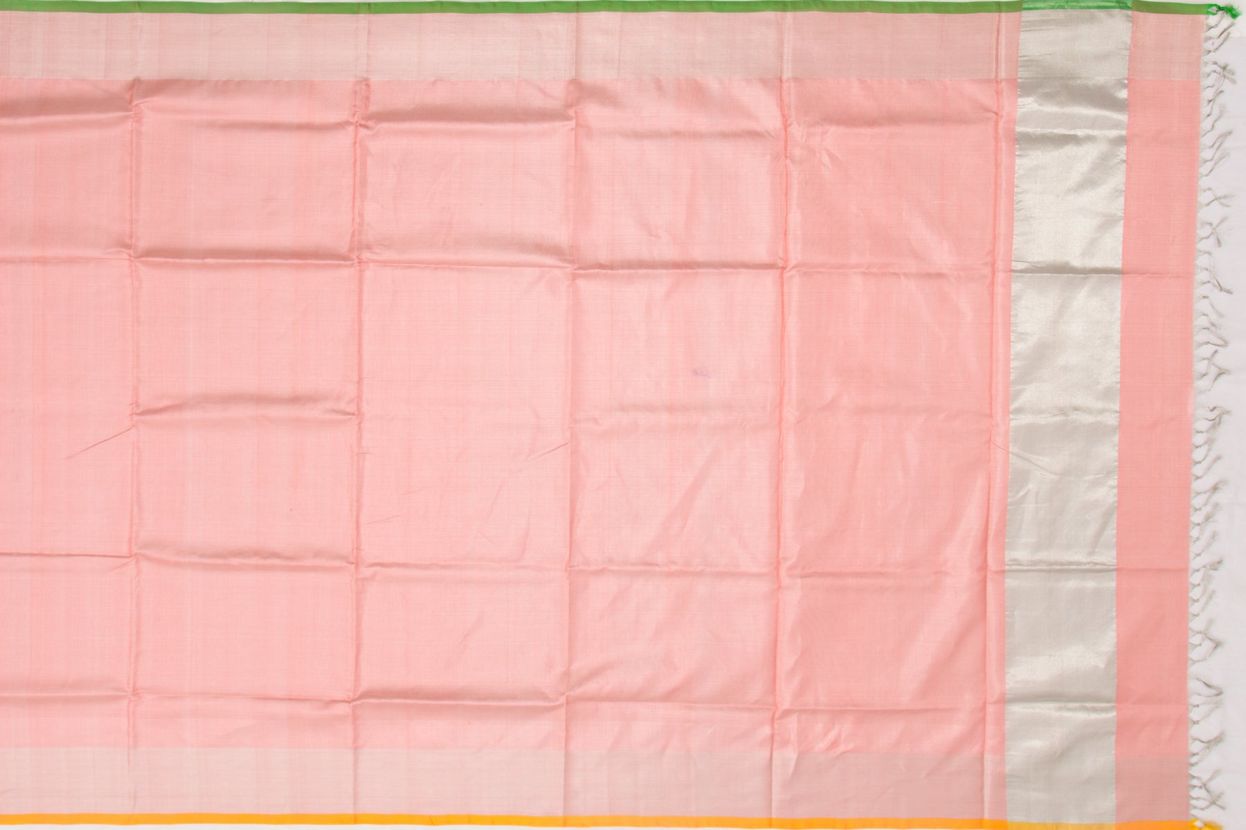 Venkatagiri Silk Tissue Plain Peach Saree