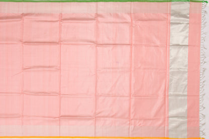 Venkatagiri Silk Tissue Plain Peach Saree