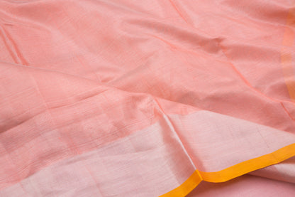 Venkatagiri Silk Tissue Plain Peach Saree