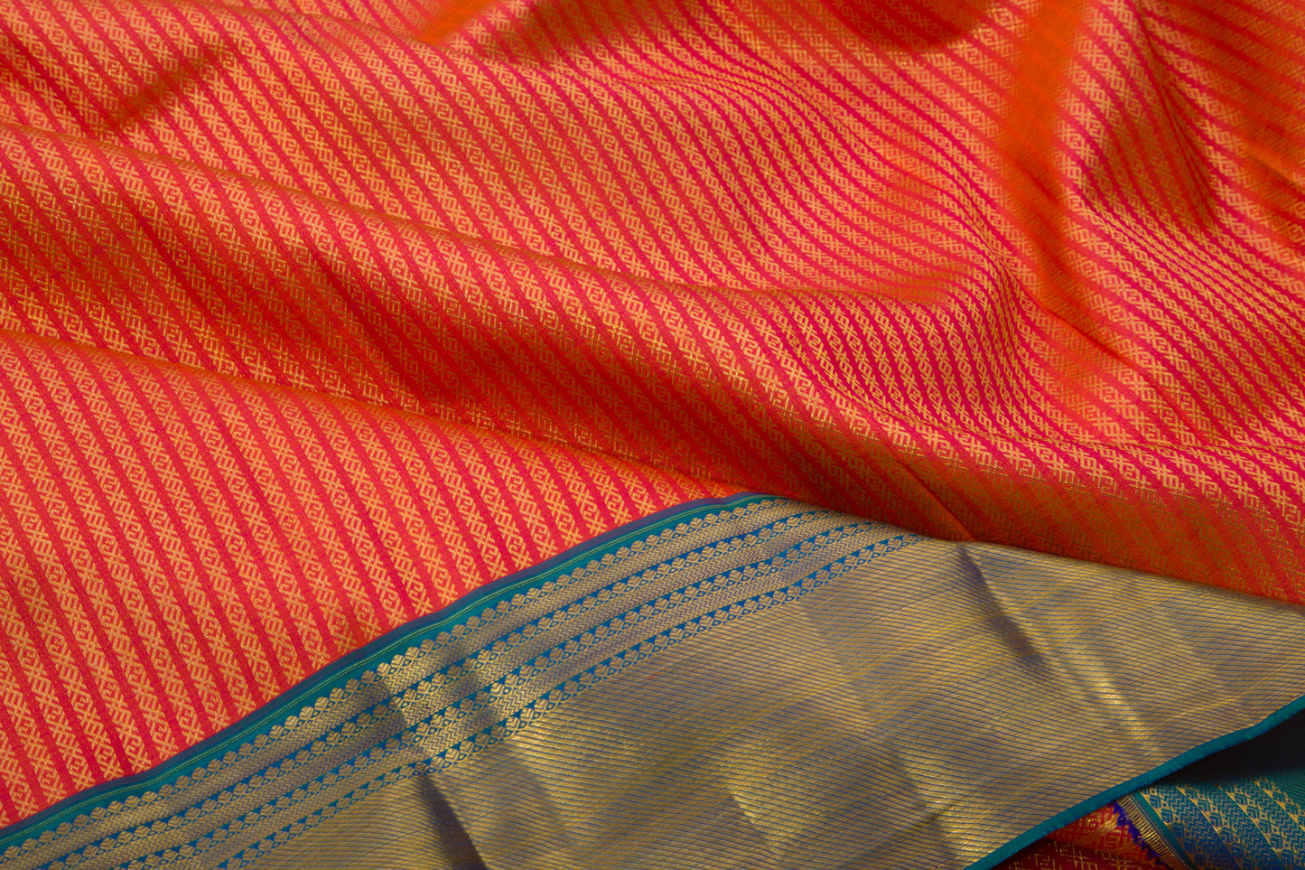 Kanchipuram Silk Brocade Pink Saree