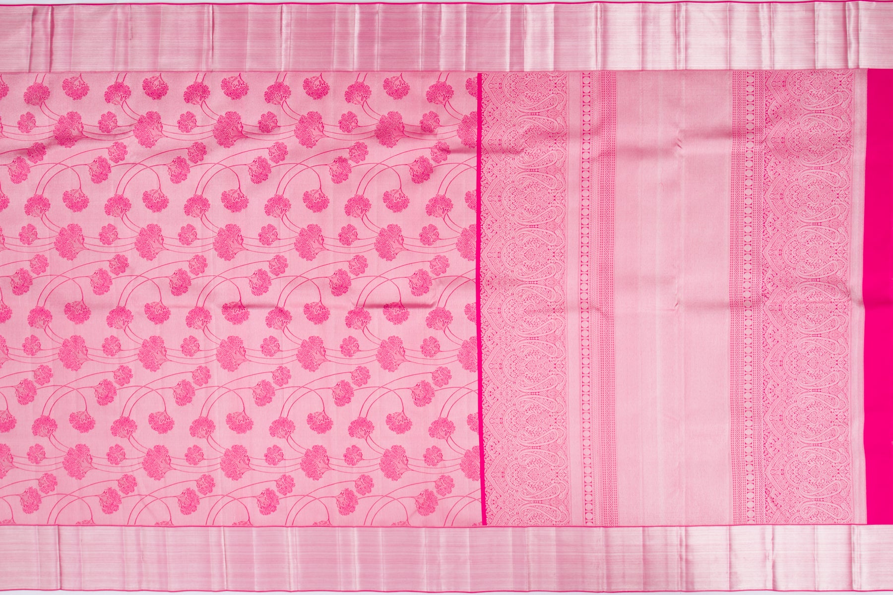 Taranga Kanchi Silk Tissue Jaal Pink Saree