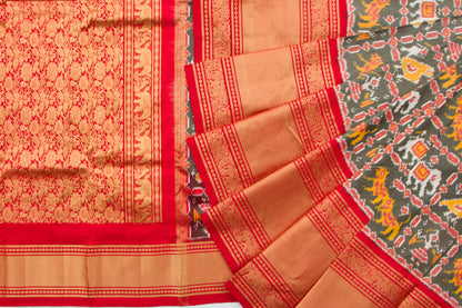 Kanchipuram Silk Ikat Grey Saree/5101405_2.jpg