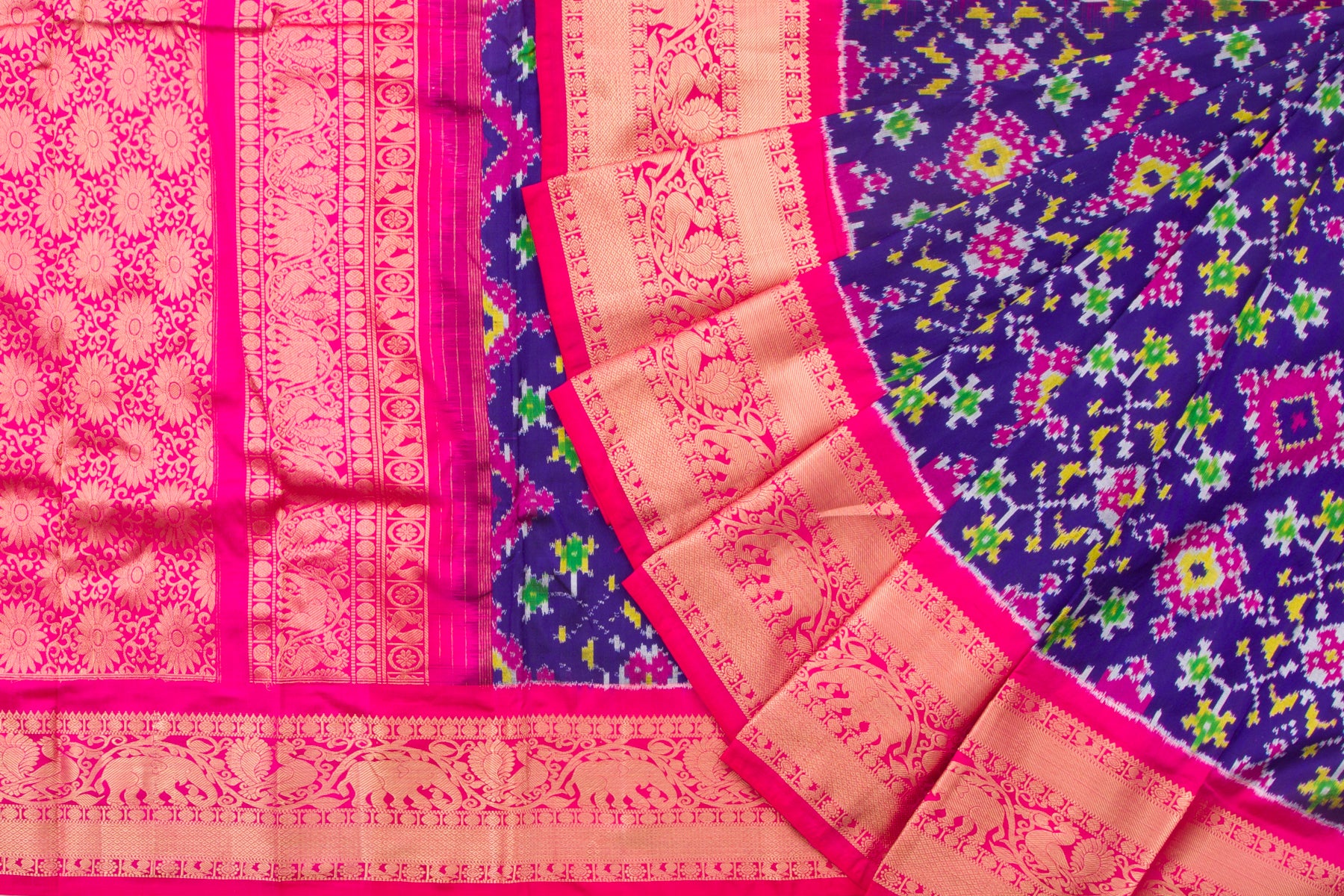 Kanchipuram Silk Ikat Blue Saree