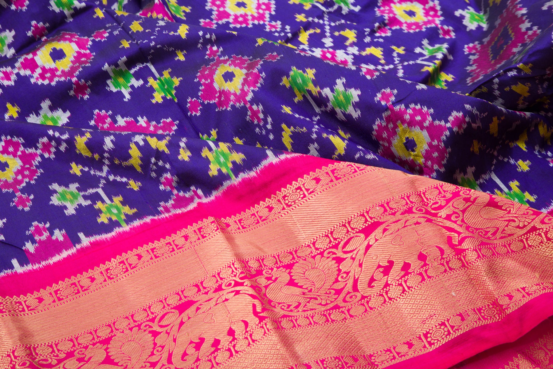 Kanchipuram Silk Ikat Blue Saree