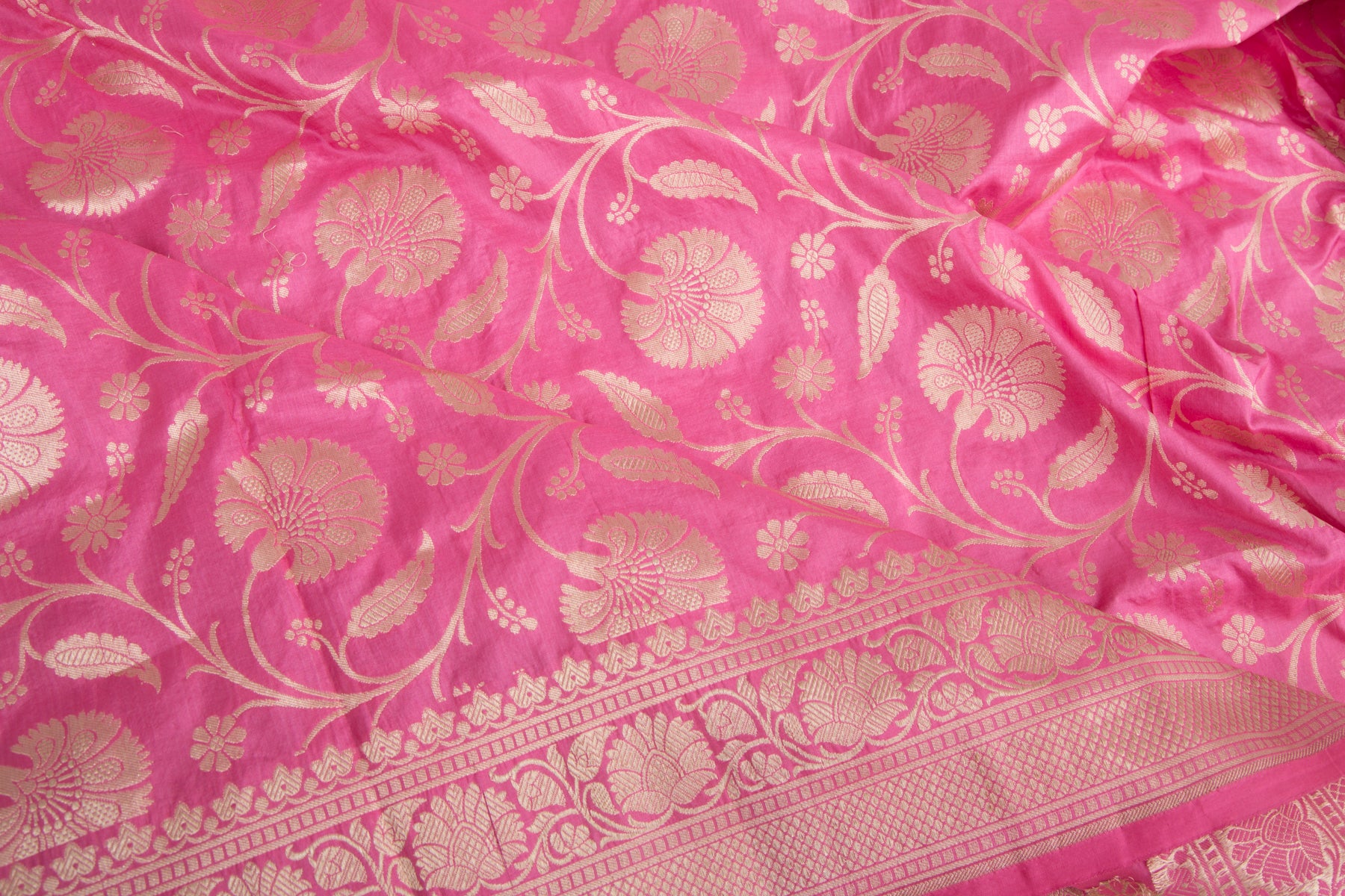 Banarasi Silk Jaal Pastel Pink Saree