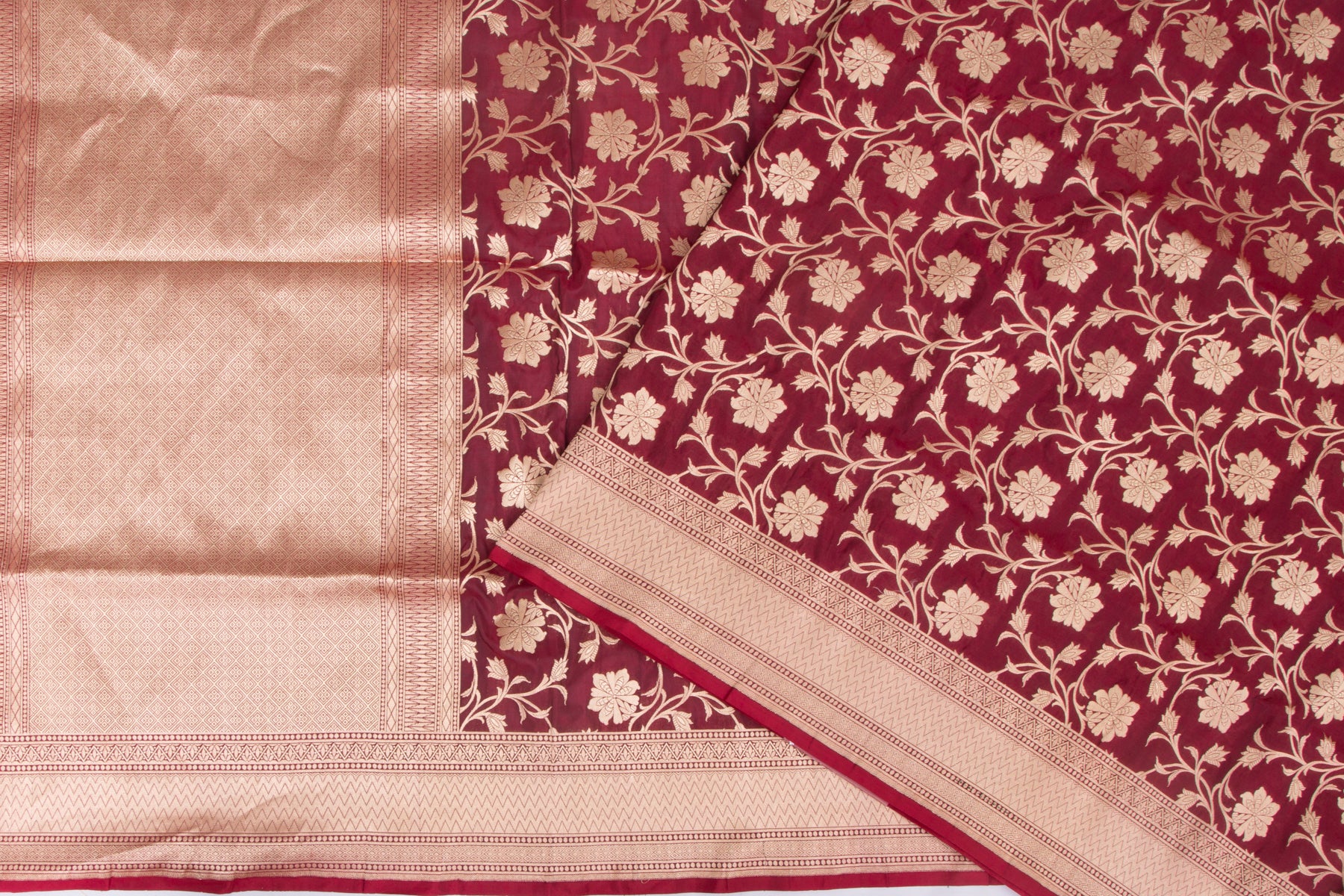 Banarasi Silk Jaal Maroon Saree