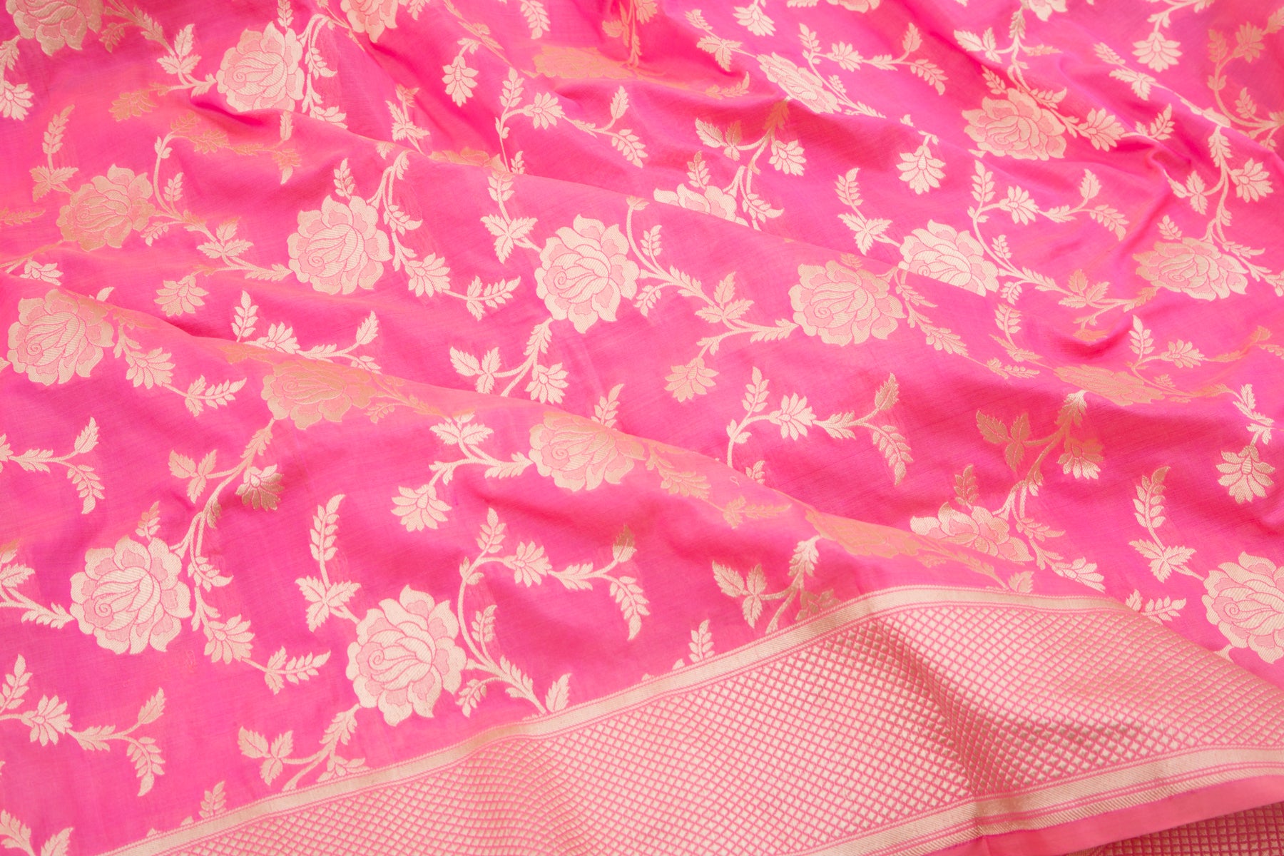 Banarasi Silk Jaal Pink Saree