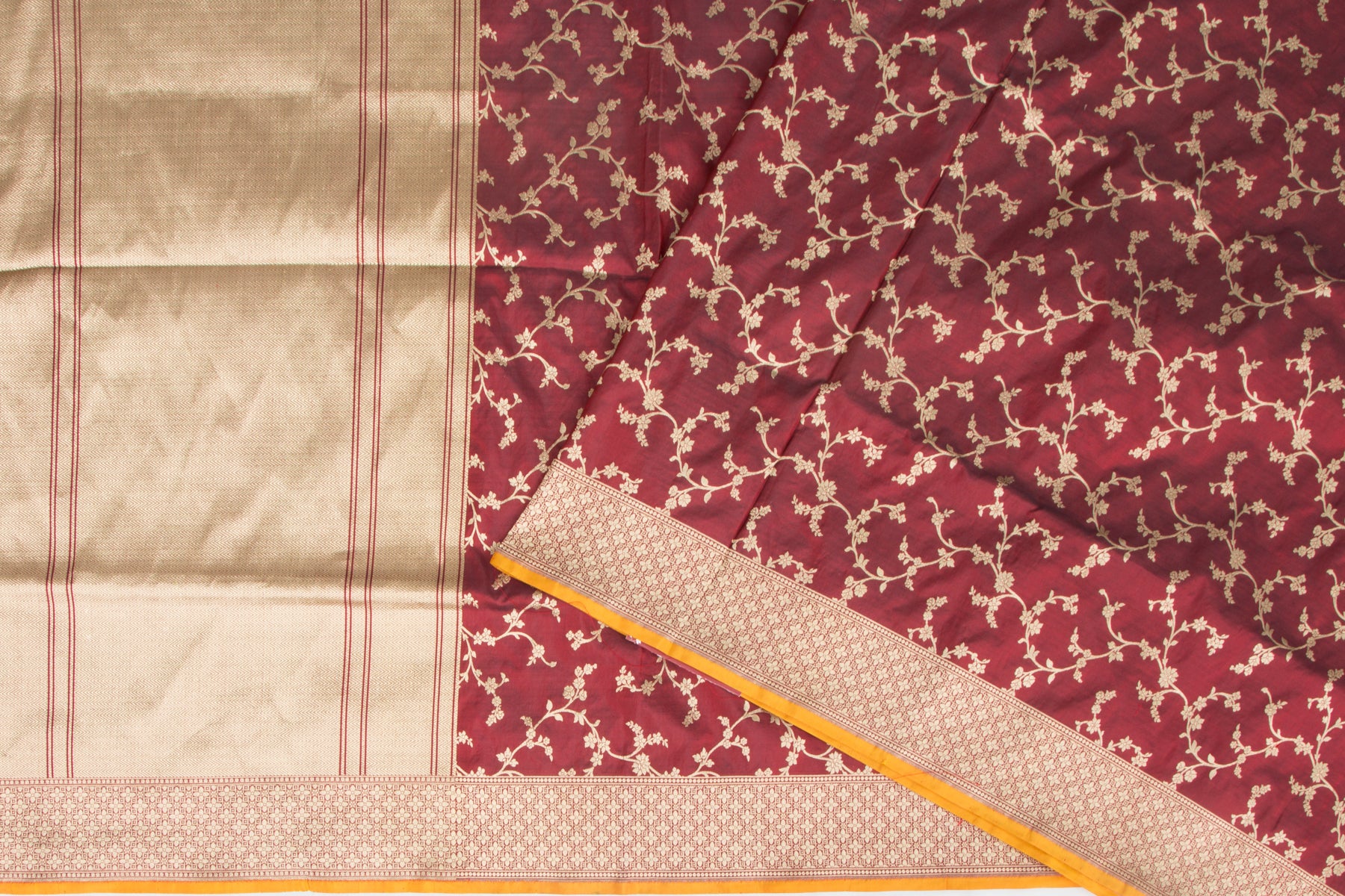 Banarasi Silk Jaal Maroon Saree