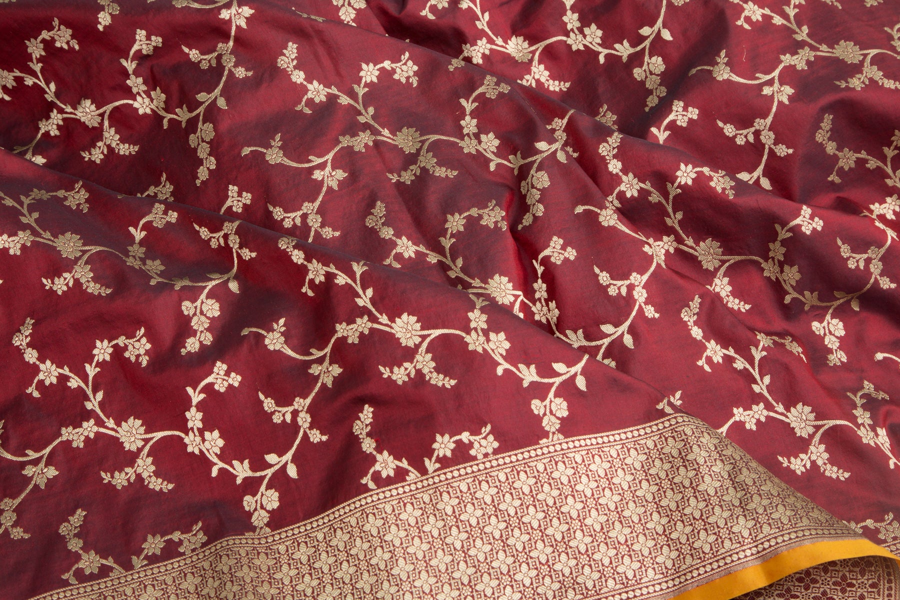 Banarasi Silk Jaal Maroon Saree