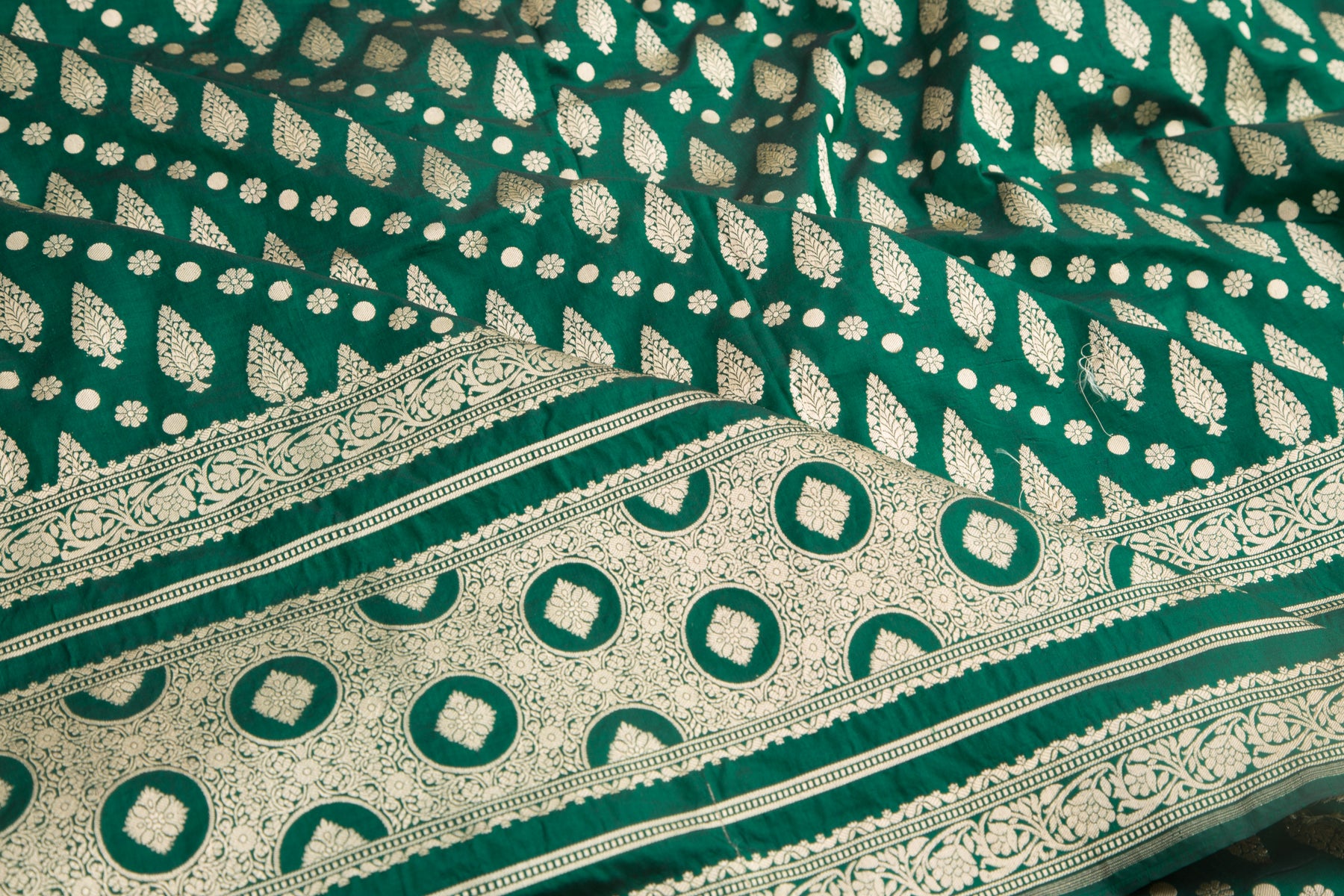 Banarasi Silk Brocade Green Saree