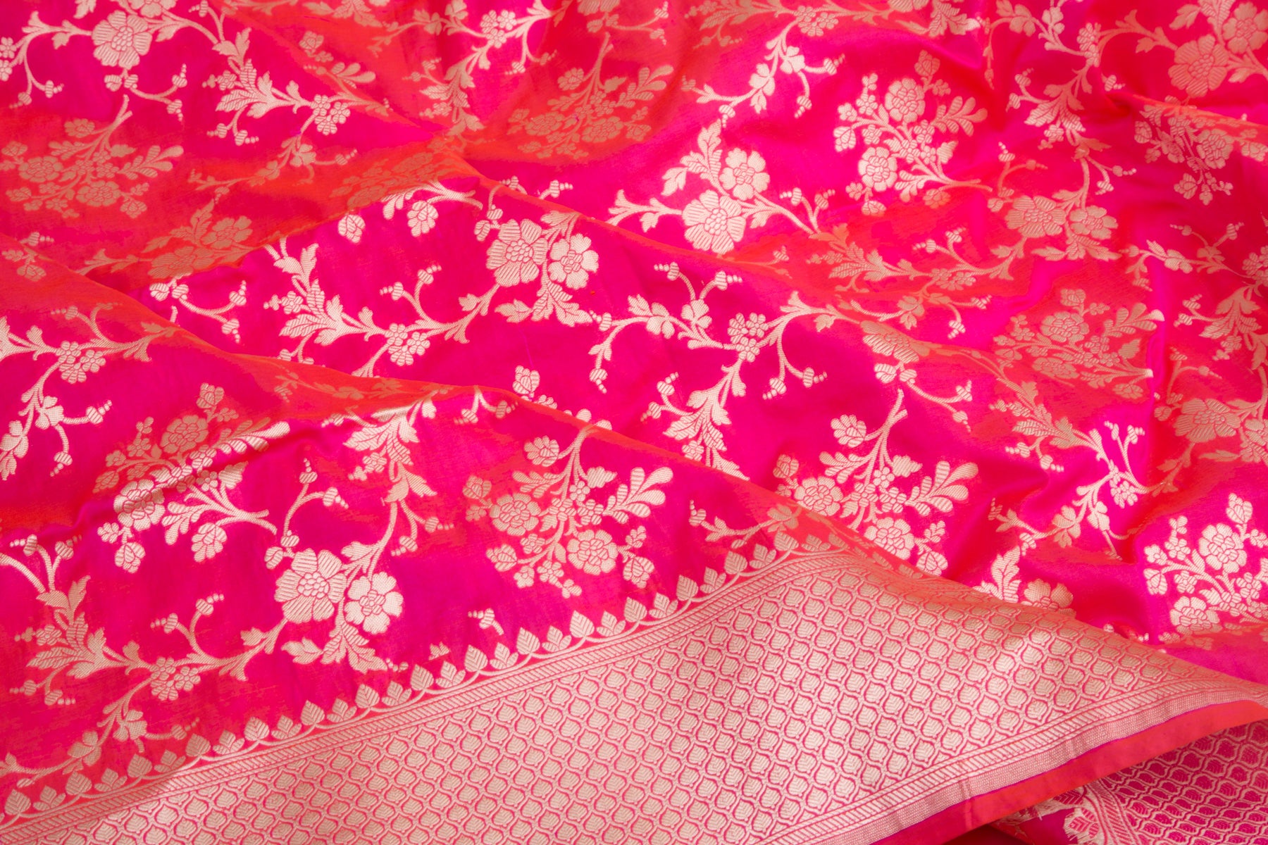 Banarasi Silk Brocade Pink Saree