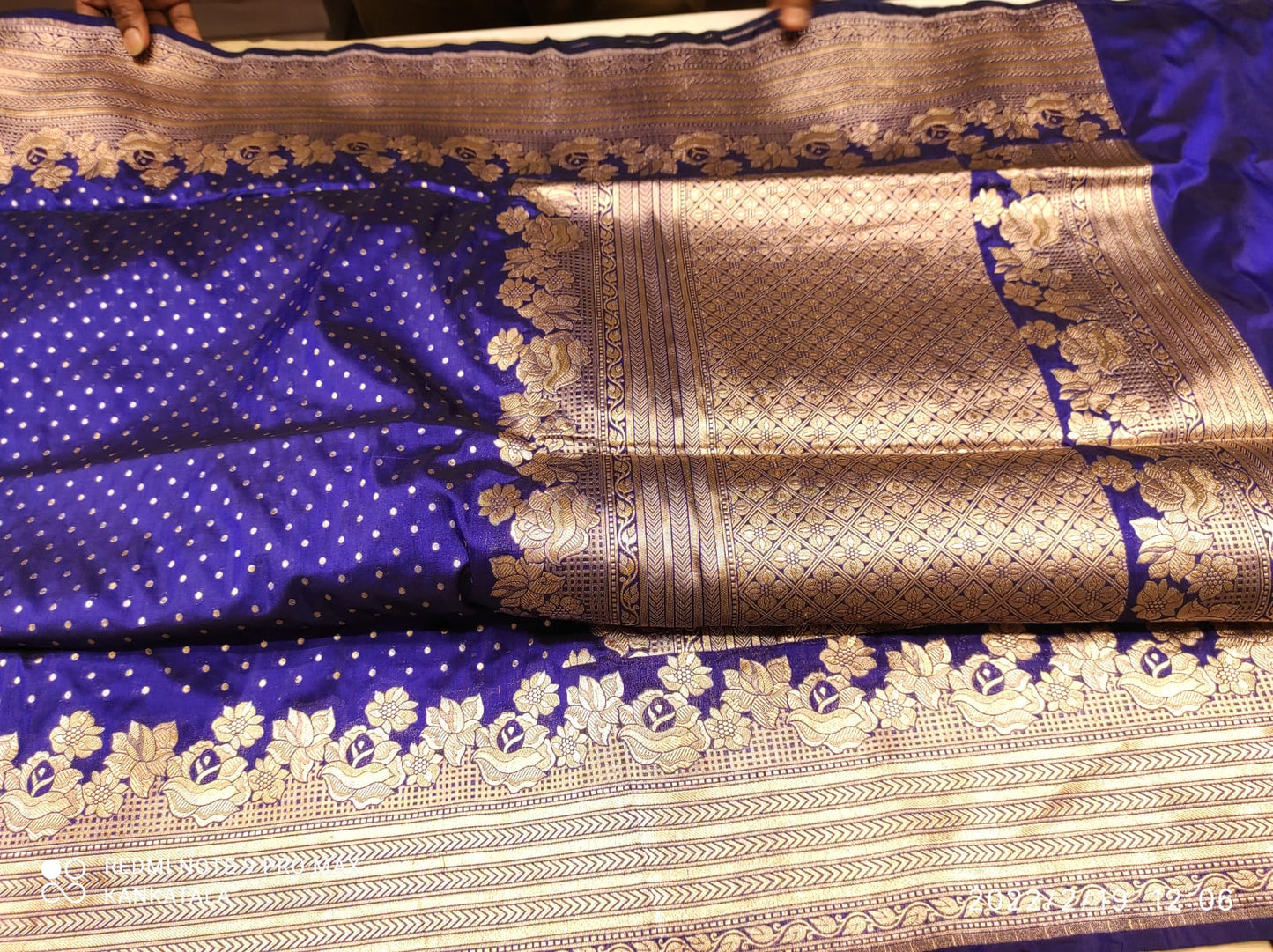 Banarasi Butta Dark Blue Saree