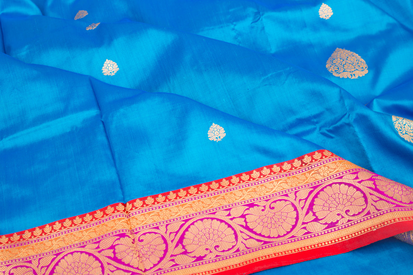 Banarasi Katan Silk Butta Blue Saree