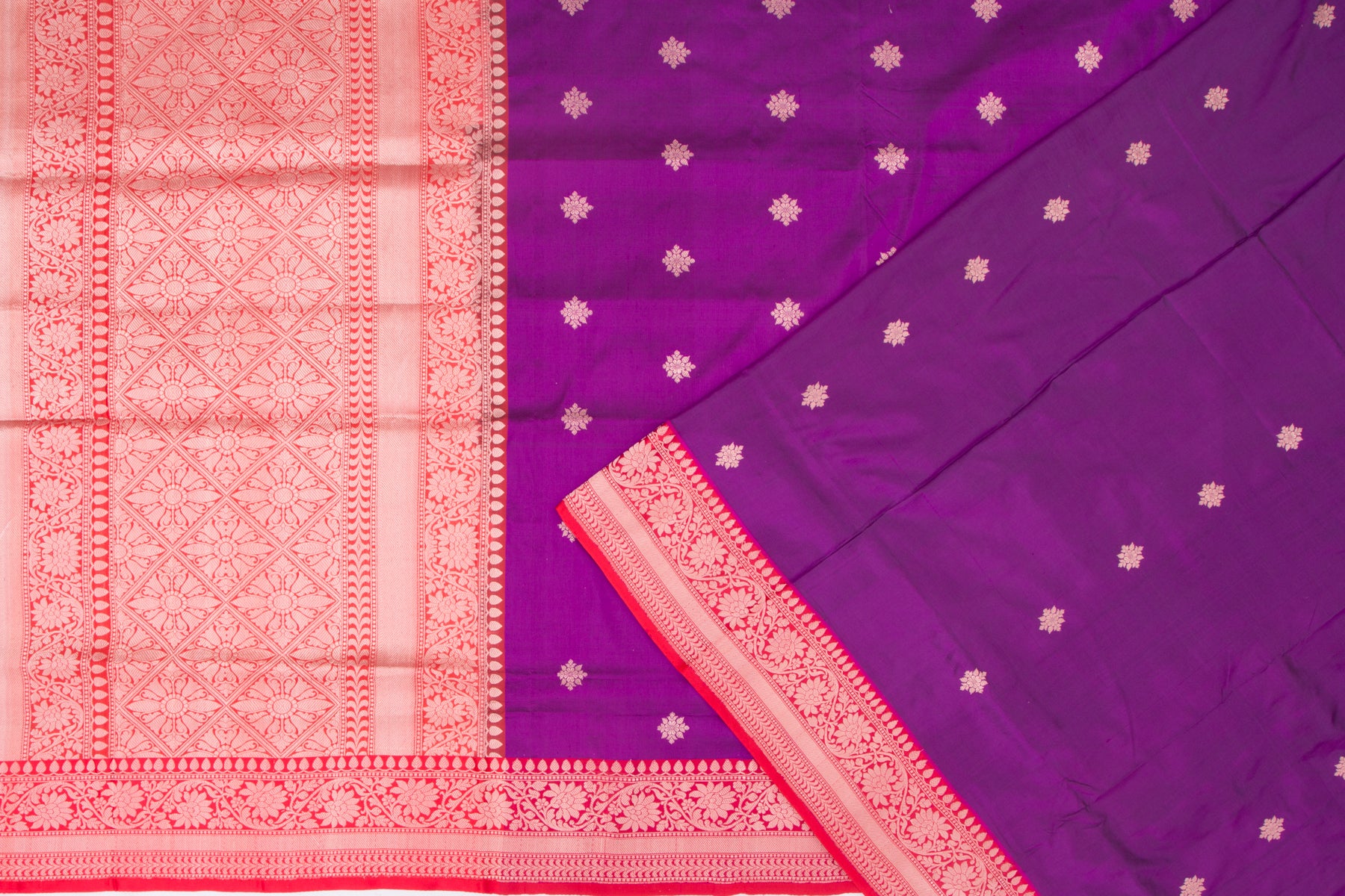 Banarasi Katan Silk Butta Purple Saree