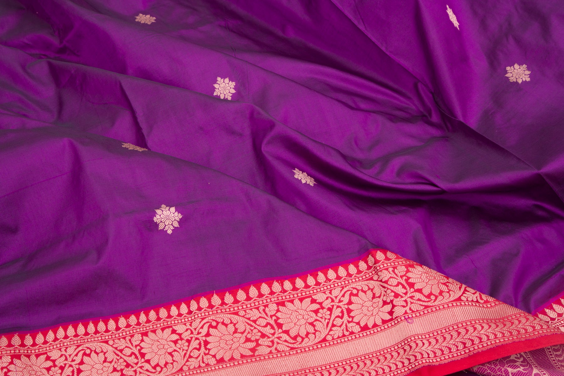 Banarasi Katan Silk Butta Purple Saree