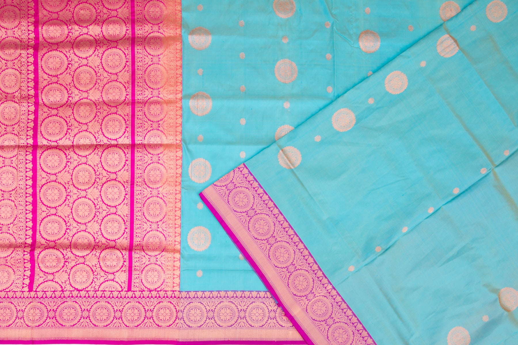 Banarasi Katan Silk Butta Sky Blue Saree