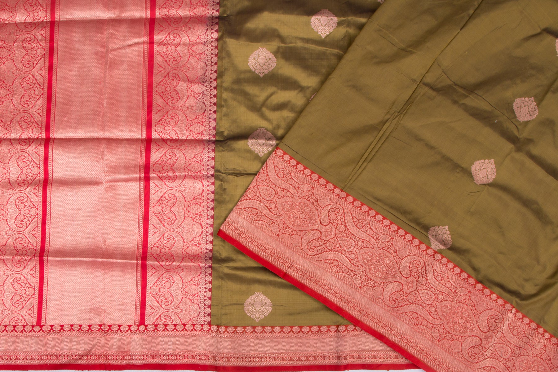Banarasi Katan Silk Butta Green Saree