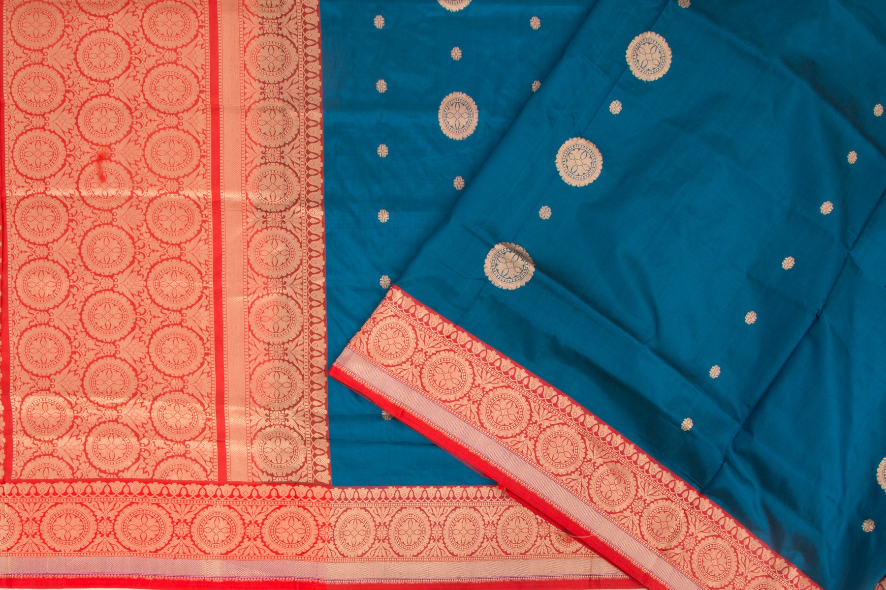 Banarasi Katan Silk Butta Peacock Blue Saree/5109482_2.jpg