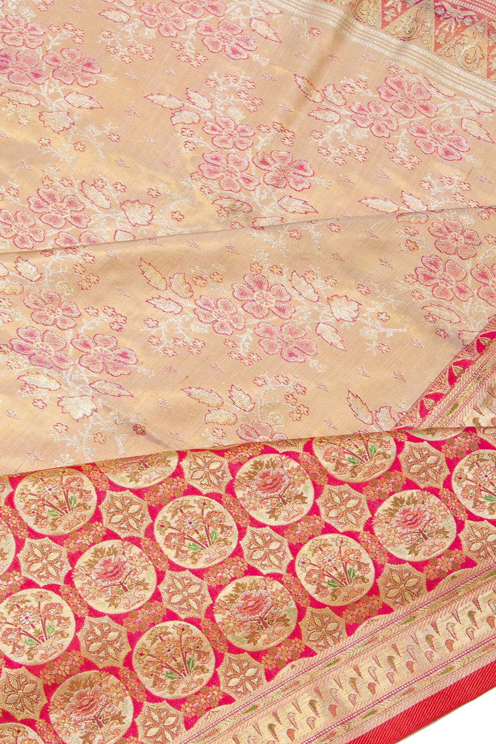 Kanchipuram Silk Tissue Brocade Gold Saree-Not Allowed Online