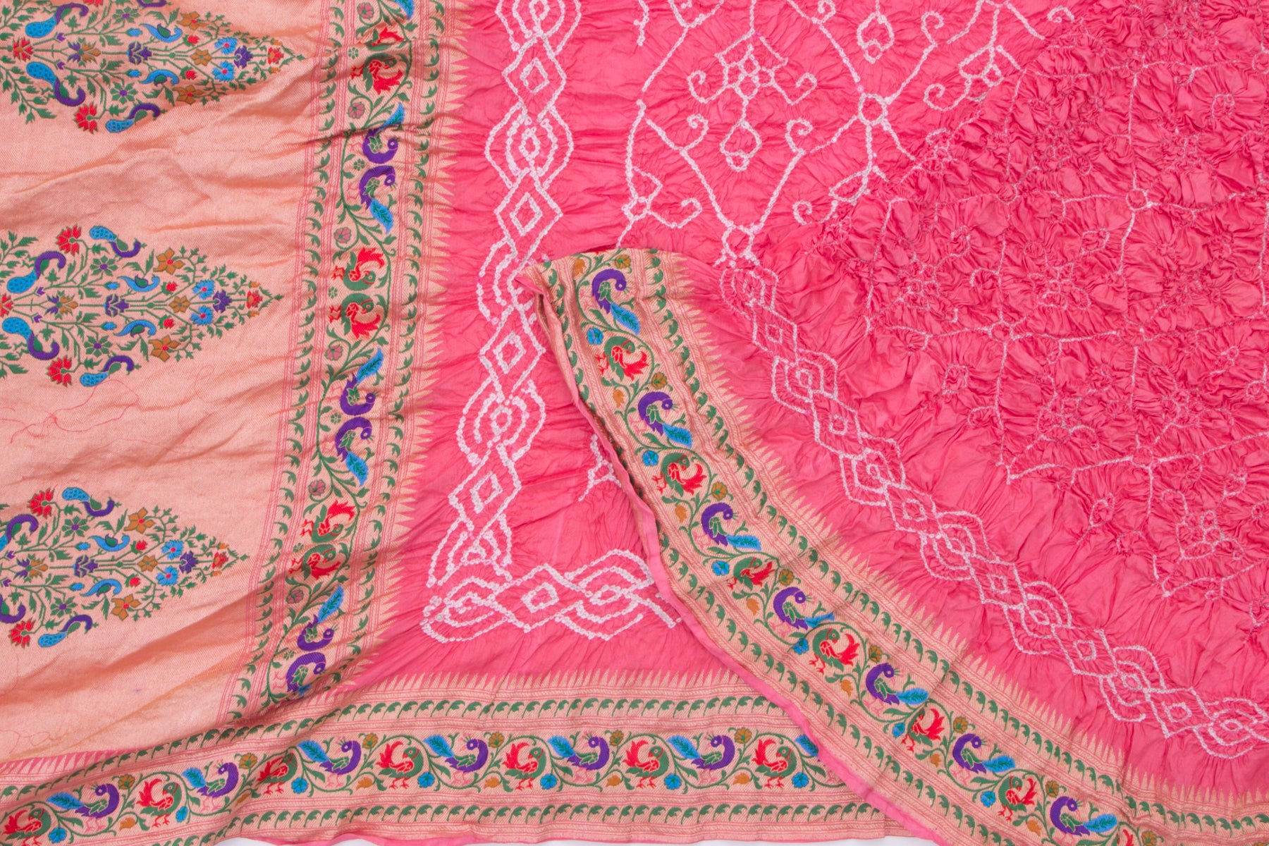 Banarasi Georgette Bandhani Pink Saree/5113015_2.jpg