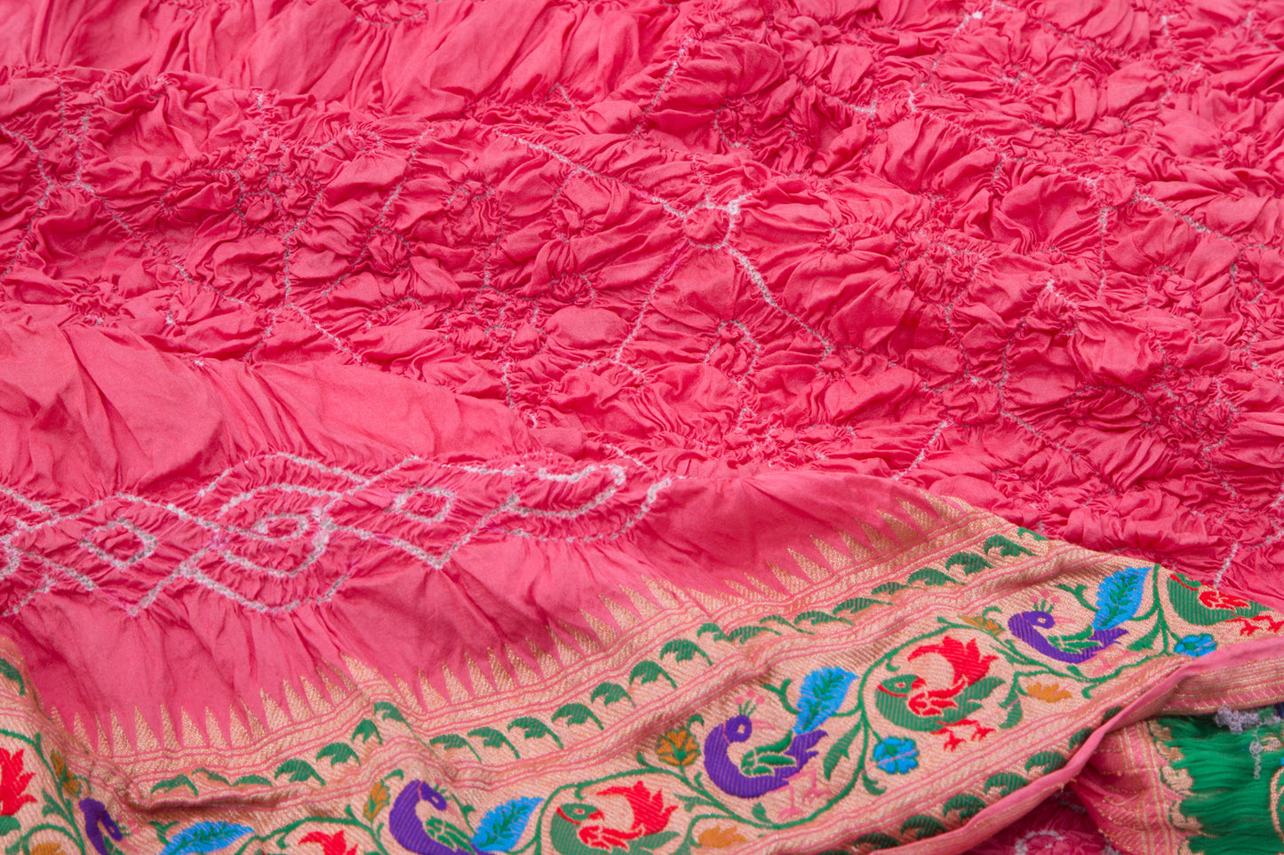 Banarasi Georgette Bandhani Pink Saree