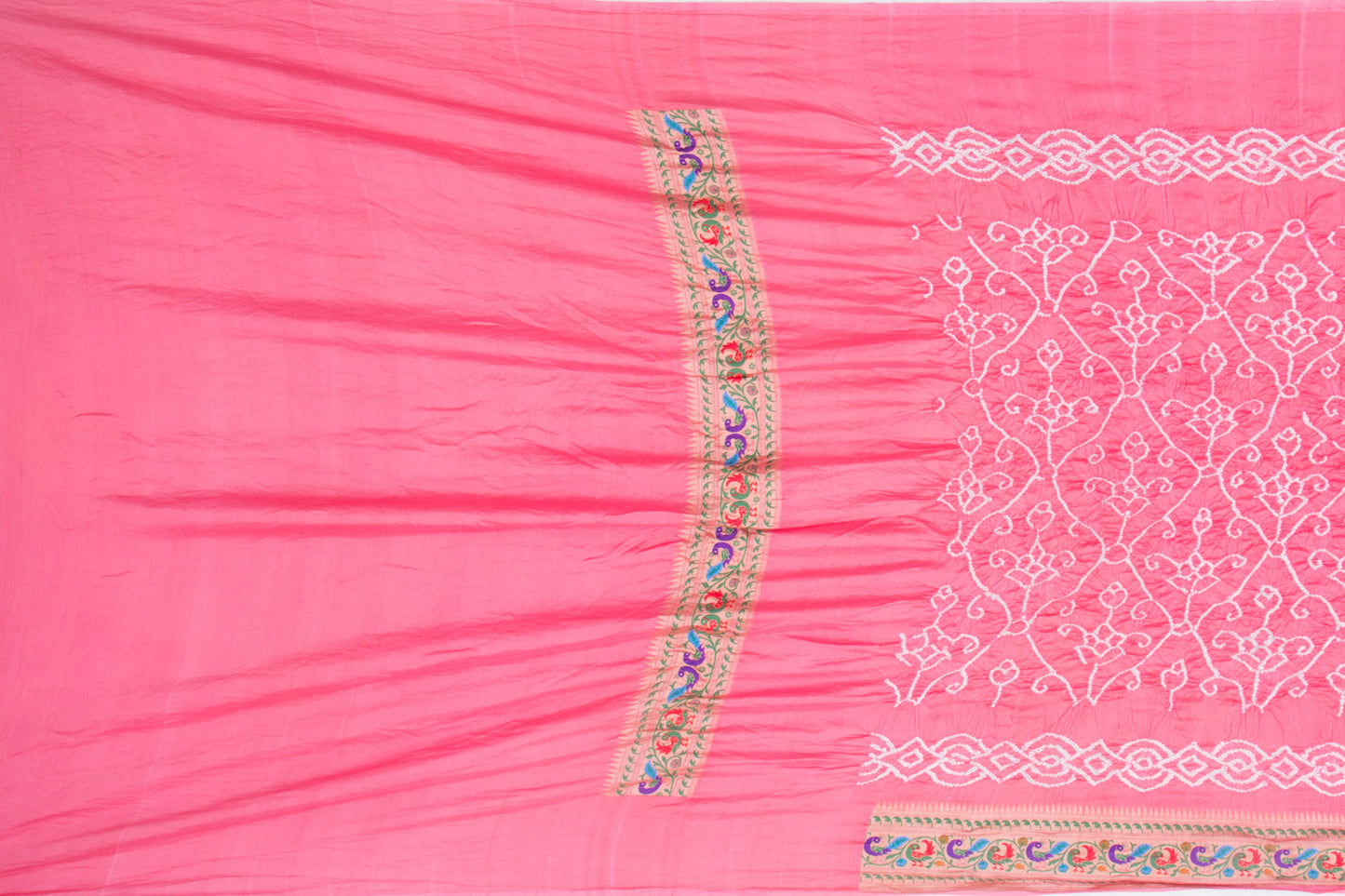 Banarasi Georgette Bandhani Pink Saree