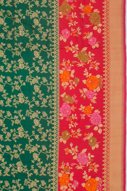 Banarasi Silk Kadwa Jaal Green Saree