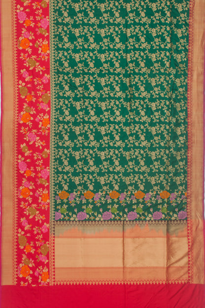 Banarasi Silk Kadwa Jaal Green Saree
