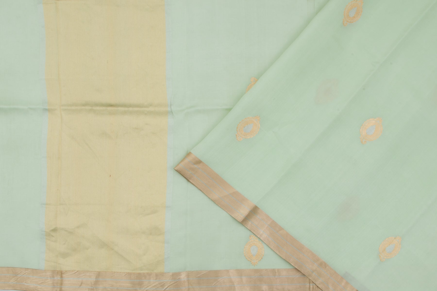 Banarasi Silk Butta Pastel Green Saree