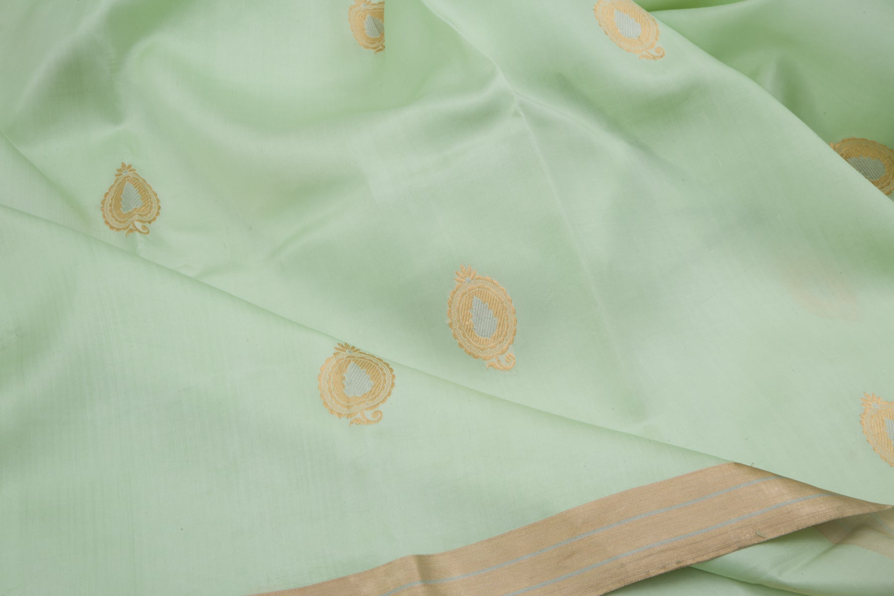 Banarasi Silk Butta Pastel Green Saree