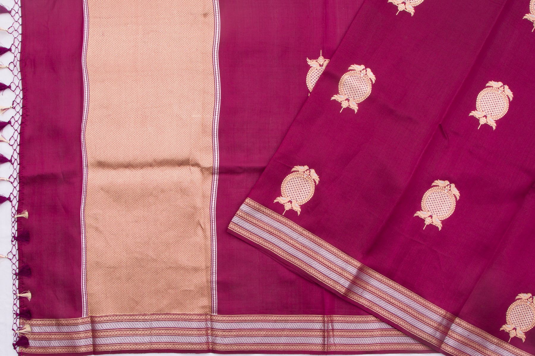 Banarasi Silk Butta Burgundy Saree