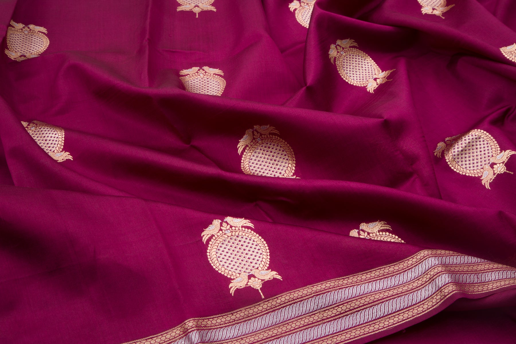 Banarasi Silk Butta Burgundy Saree
