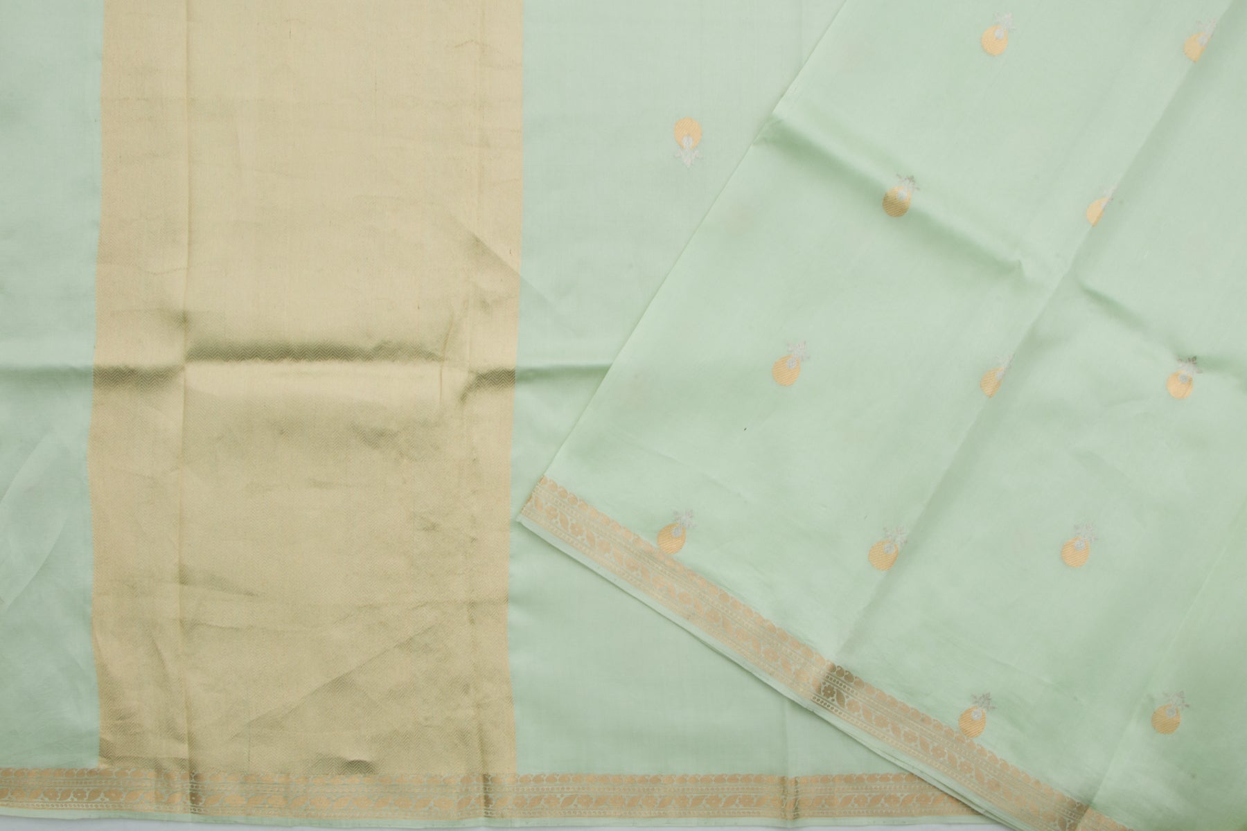 Banarasi Silk Butta Pastel Green Saree