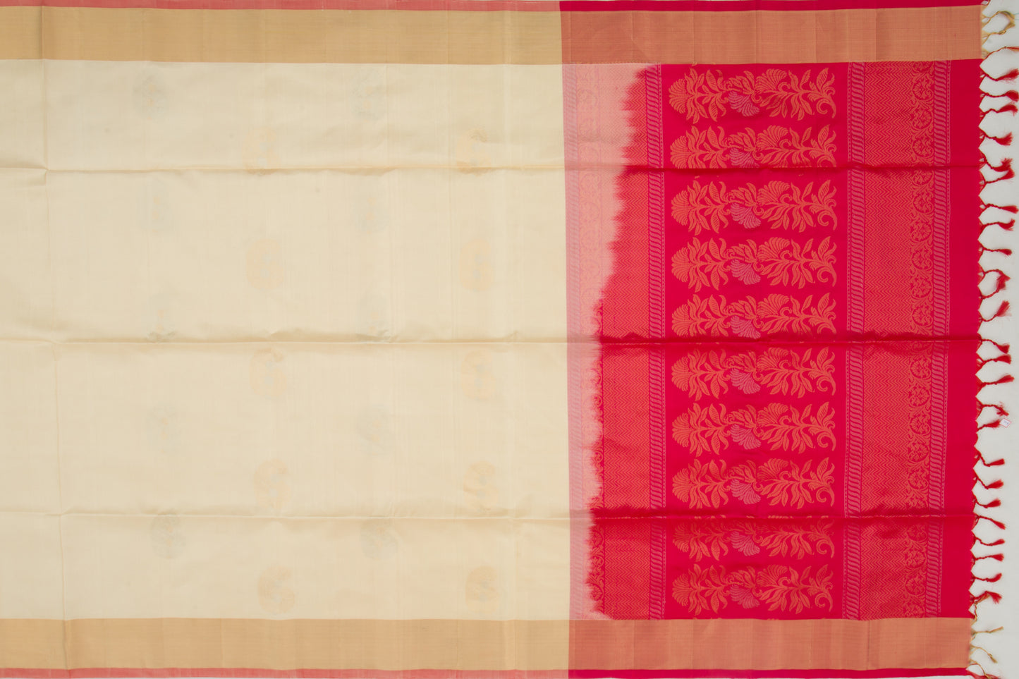 Coimbatore Silk Butta Cream Saree