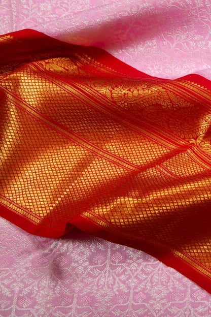 Kanchipuram Silk Brocade Pink Saree