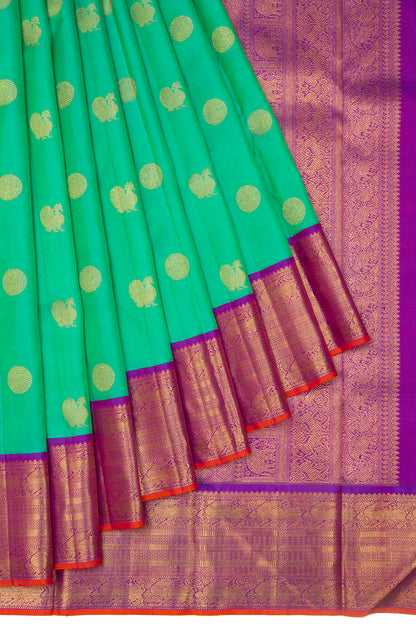Kanchipuram Silk Butta Green Saree