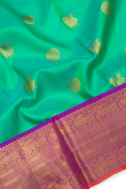 Kanchipuram Silk Butta Green Saree