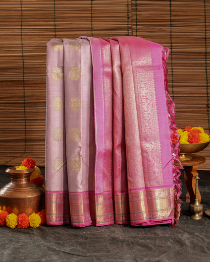 Kanchipuram Silk Butta Lavender Saree