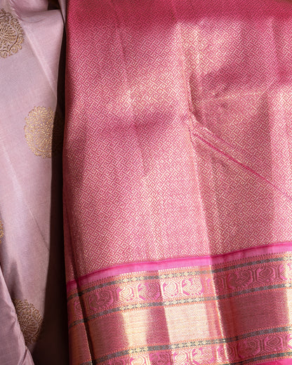 Kanchipuram Silk Butta Lavender Saree
