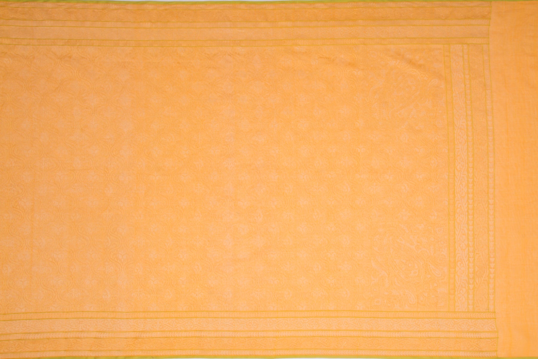 Banarasi Cotton Jamdani Jaal Peethambari Yellow Saree