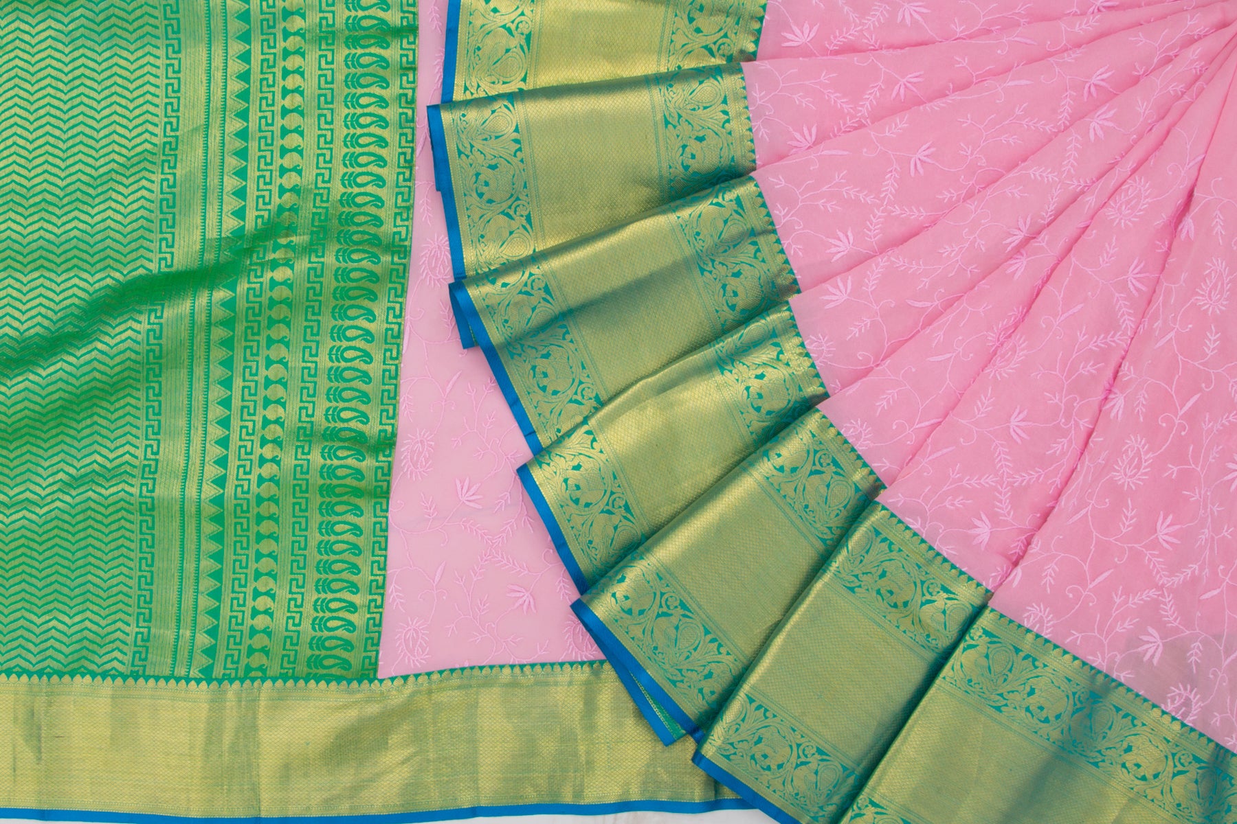 Kanchipuram Silk Tissue Brocade Gold Saree