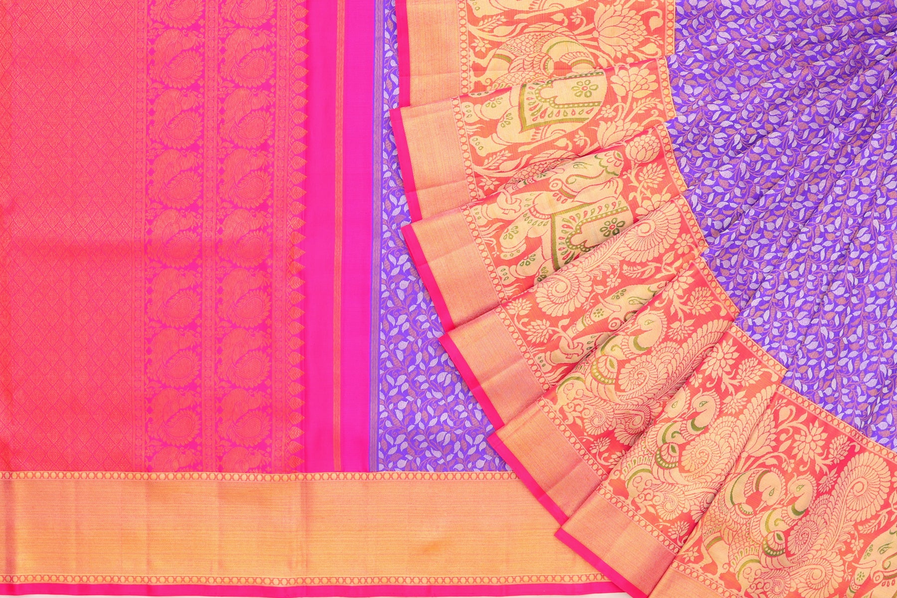 Kanchipuram Silk Brocade Violet Saree