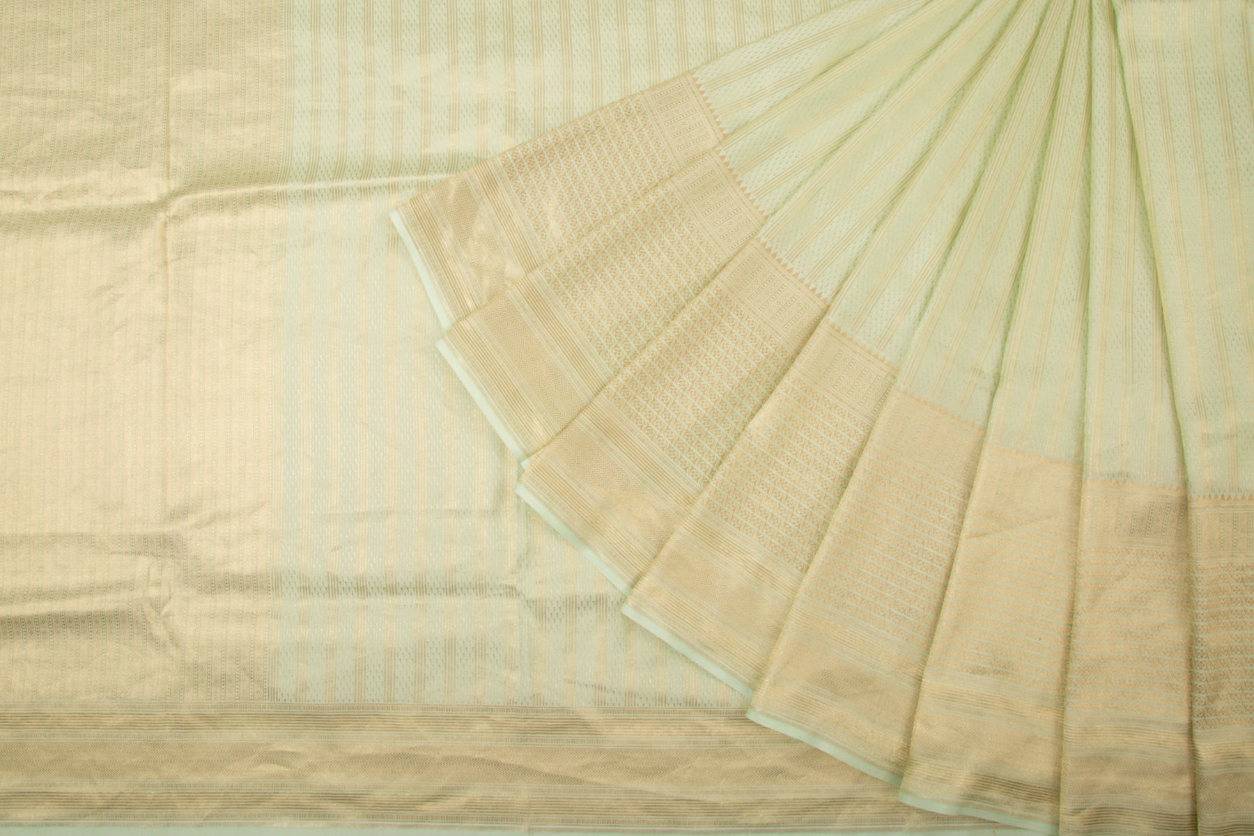 Banarasi Silk Brocade Pastel Green Saree