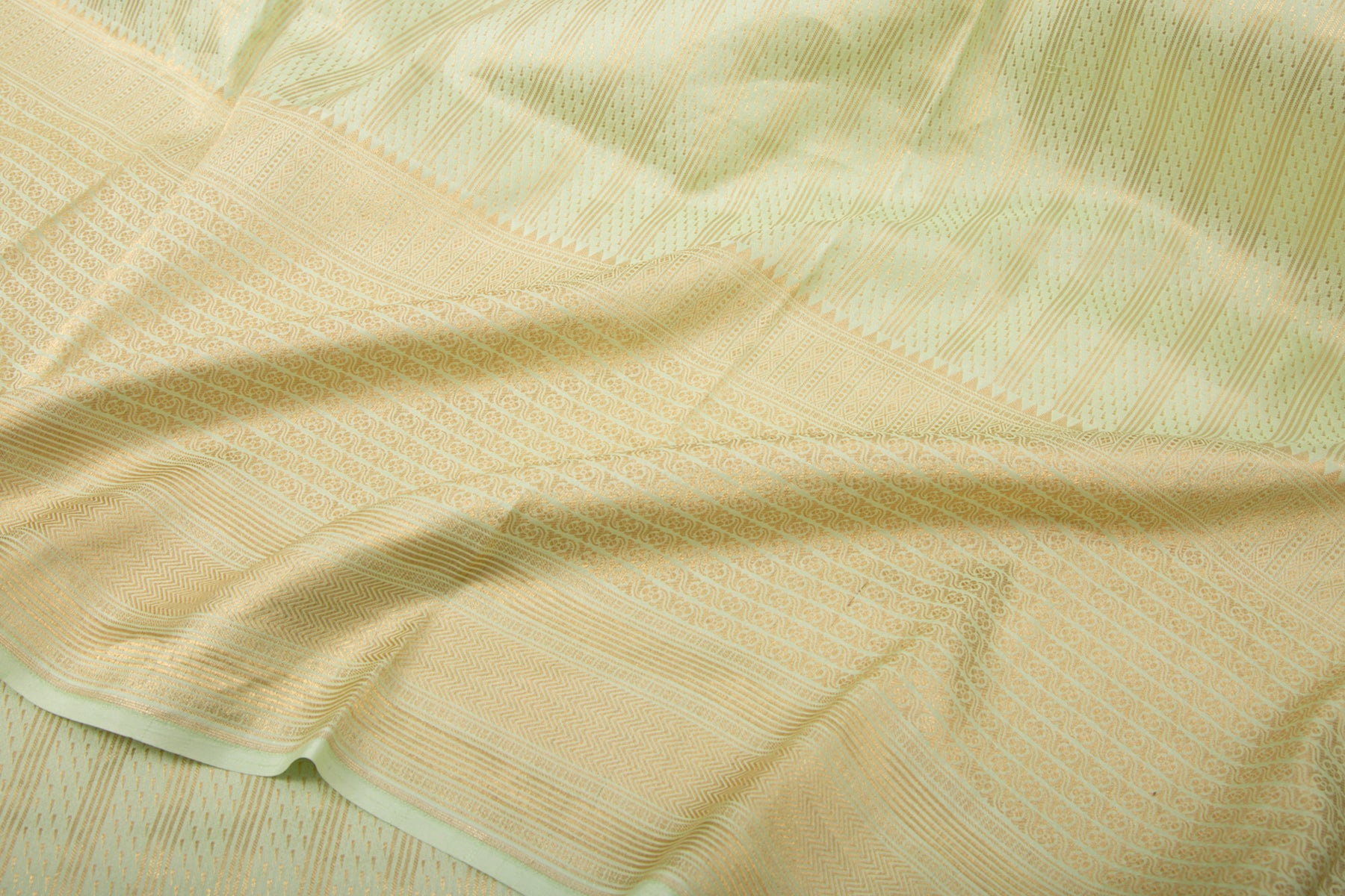 Banarasi Silk Brocade Pastel Green Saree
