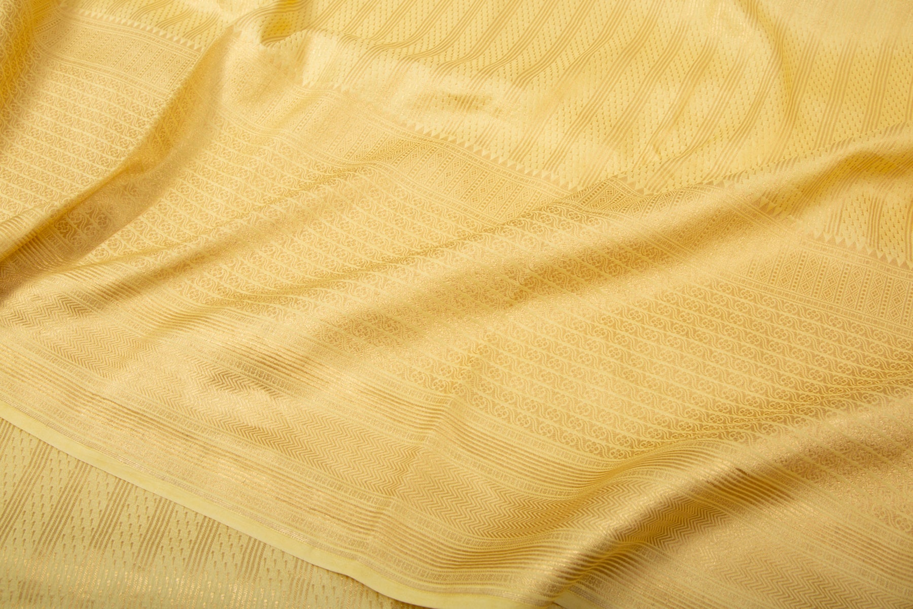 Banarasi Silk Brocade Yellow Saree