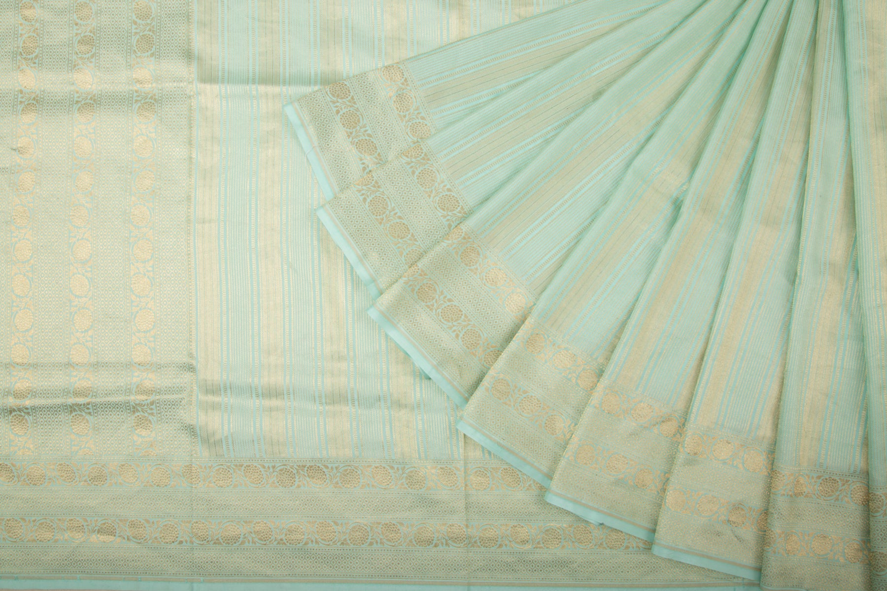 Banarasi Silk Brocade Pastel Blue Saree